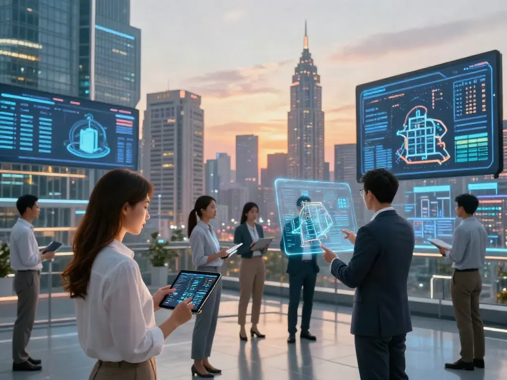 Explore the future of virtual investment with ROKOK88 login in a vibrant digital cityscape.